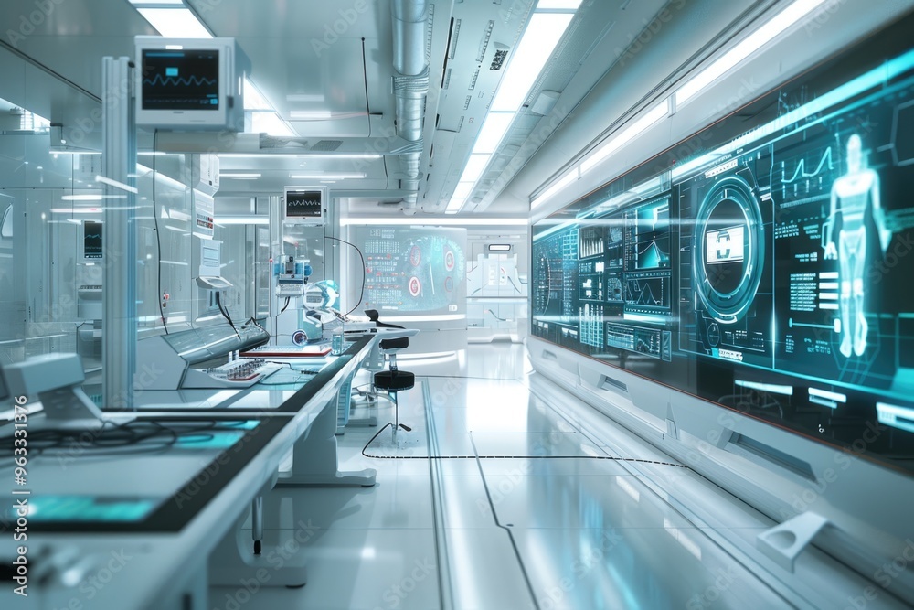 Obraz premium Futuristic Medical Research Facility with Advanced Technology