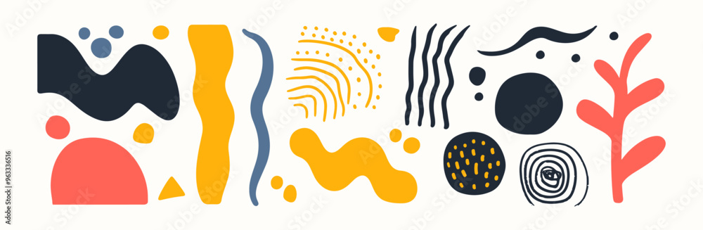 Set of abstract organic shape. hand drawn doodle art. vector blob Set of abstract organic shape. hand drawn doodle art. vector blob