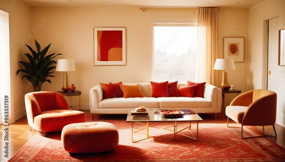 Fototapeta premium Photo interior modern design room 3d illustration