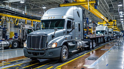 Modern Truck Manufacturing Assembly Line in Action