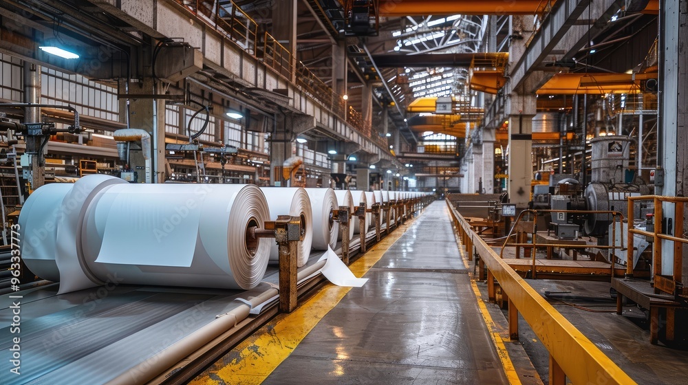 Modern Paper Mill Facility with Automated Production Line Modern Paper Mill Facility with Automated Production Line