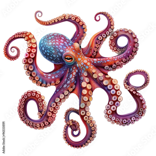 Colorful octopus cutout beautiful decoration