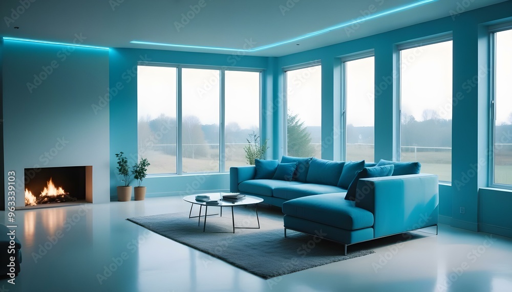 Photo interior modern design room 3d illustration Photo interior modern design room 3d illustration