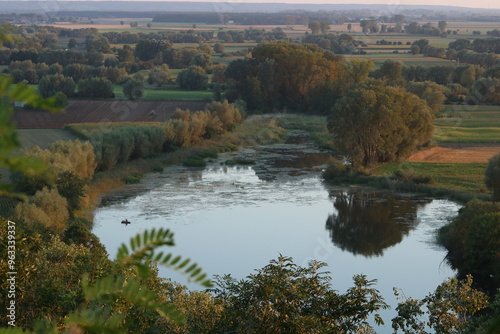 Aerial photos of the Lower Vistula Valley during the golden hour.