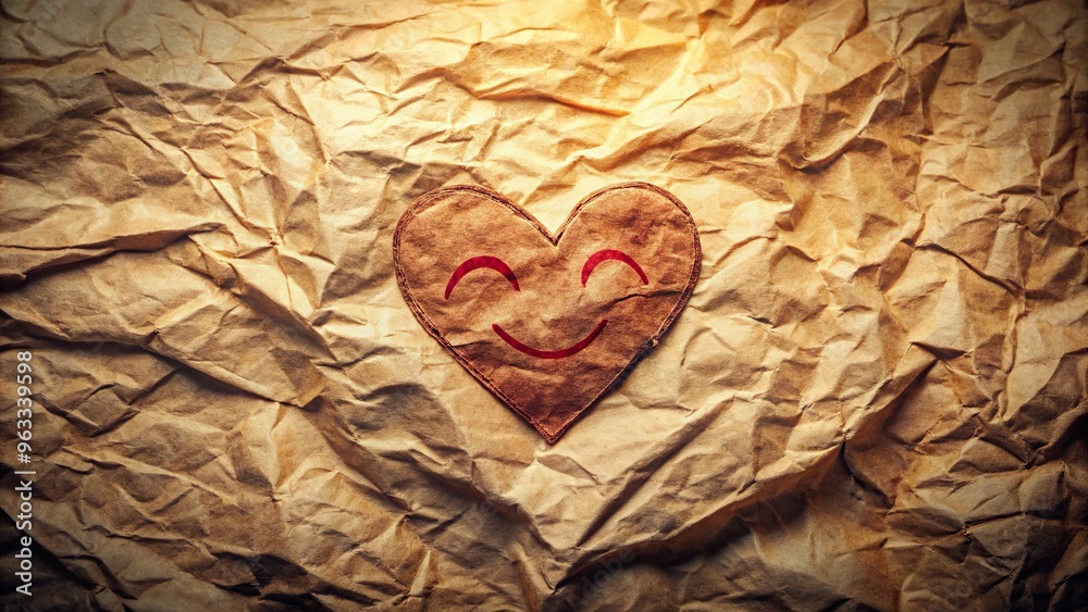 A delicate, hand-drawn heart emoji rests on a crumpled, vintage-inspired paper, surrounded by subtle, warm shadows that evoke a sense of nostalgia and intimacy. A delicate, hand-drawn heart emoji rests on a crumpled, vintage-inspired paper, surrounded by subtle, warm shadows that evoke a sense of nostalgia and intimacy.