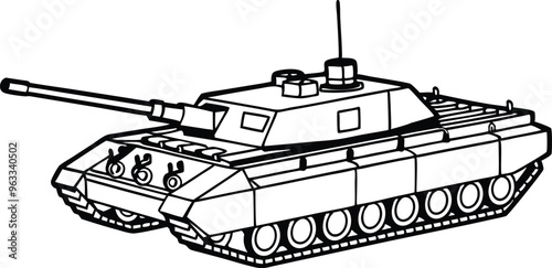 Military Tanks Illustration on White Background