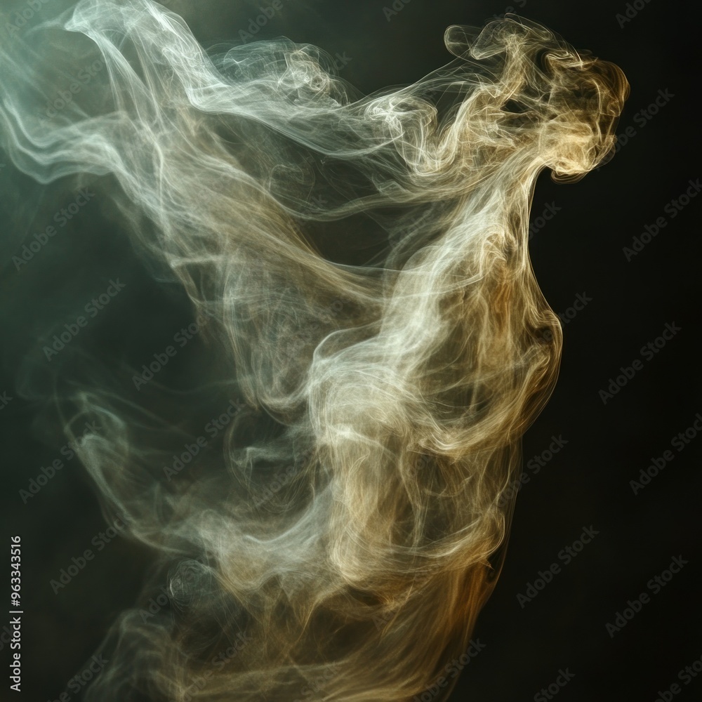 Abstract Smoke Swirls in Dark Background Abstract Smoke Swirls in Dark Background