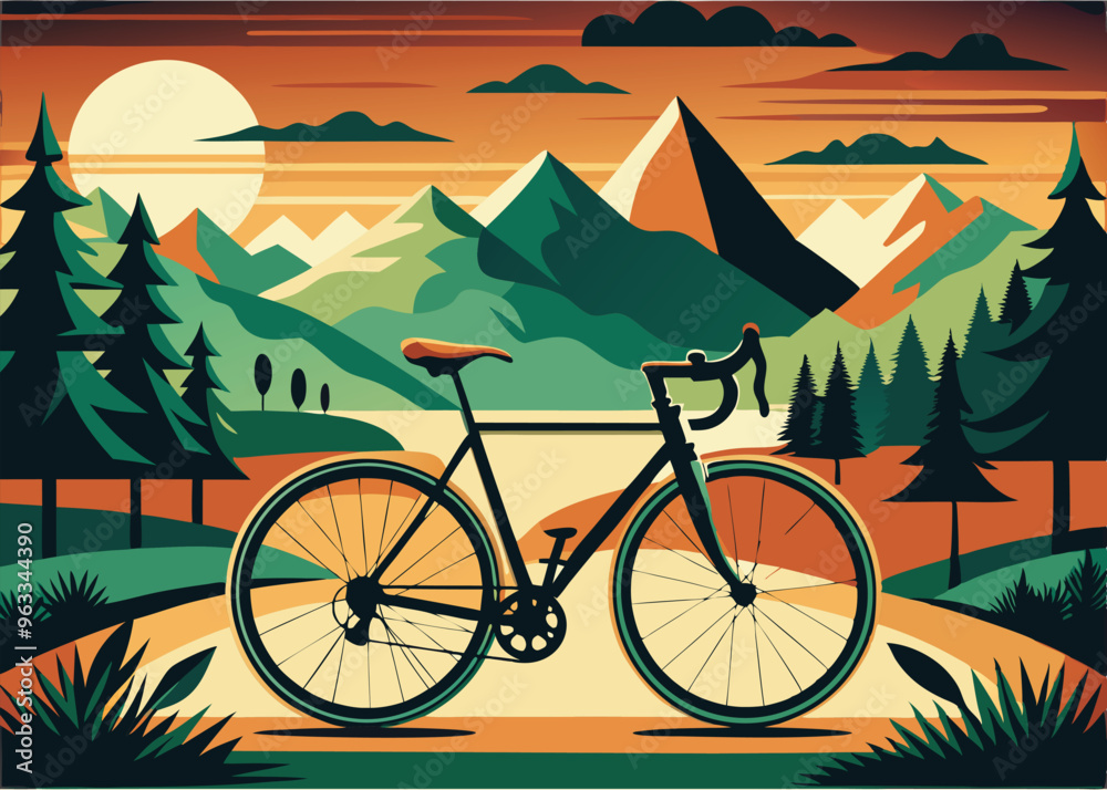 Fototapeta premium Bicycle Icon Set