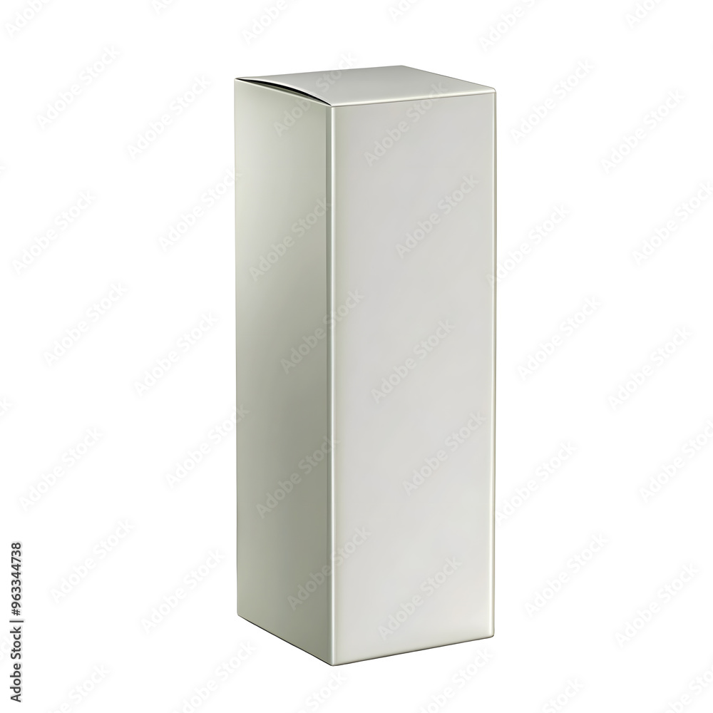 A Vertical White Tall Box Mockup for Cosmetic and Pharmaceutical Products A Vertical White Tall Box Mockup for Cosmetic and Pharmaceutical Products