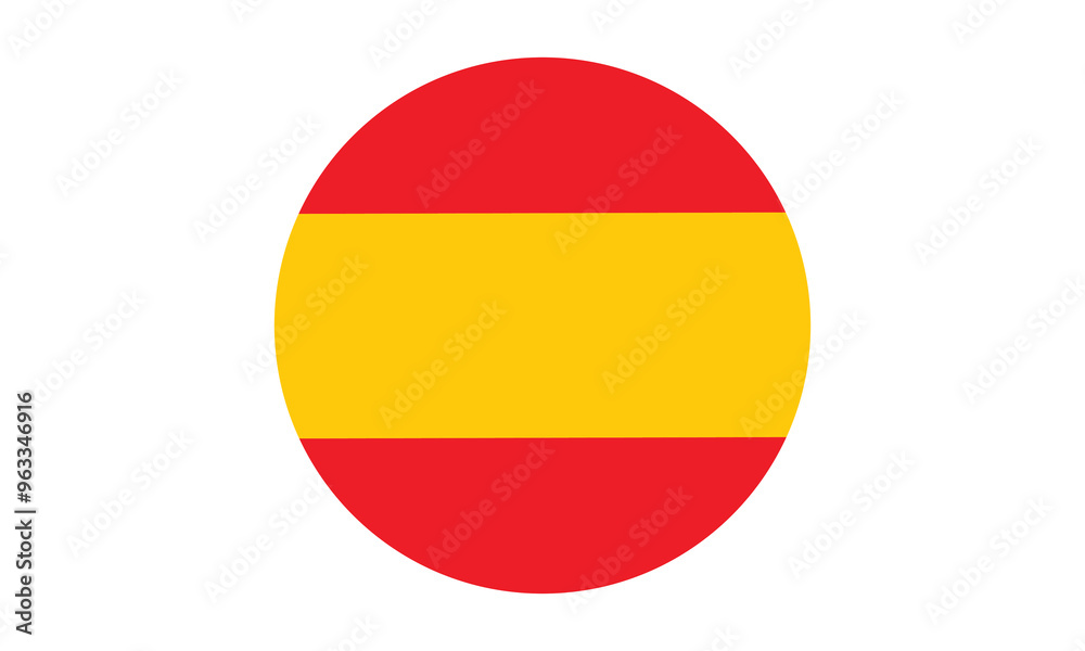 Spain Flat Rounded Flag Icon. Spain Flat Rounded Flag Icon.
