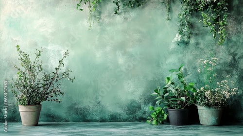 Aesthetic scene background, soft sage green tone, creates a peaceful and minimalist atmosphere. Subtle color tones convey calmness and naturalness, pursuing a natural and organic feel