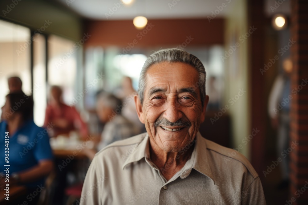 Obraz premium Portrait of a elderly Hispanic man in nursing home