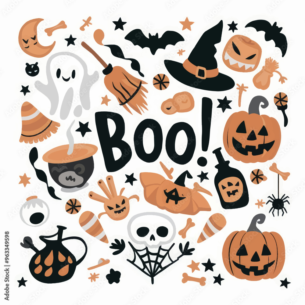 funny halloween pattern BOO funny halloween pattern BOO