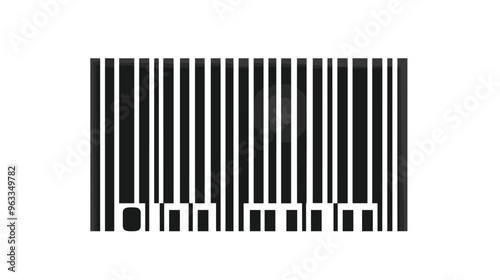 Monochrome Promo Code Label with Barcode on White Background for Marketing and Promotion