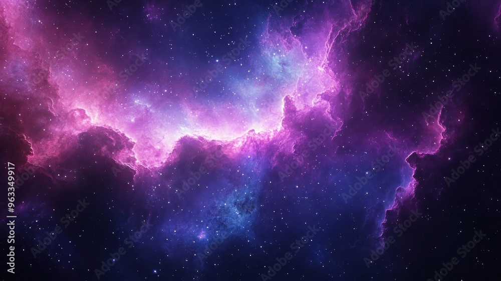 Fototapeta premium Cosmic Nebula with Stars and Dust Clouds