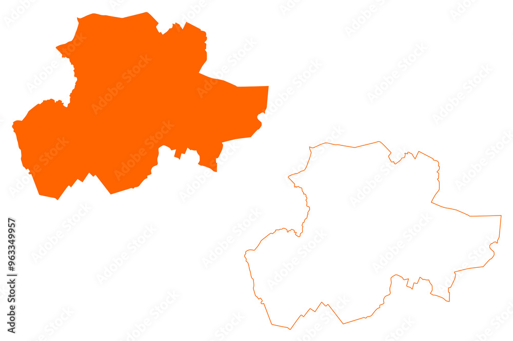 Fototapeta premium Berkelland municipality (Kingdom of the Netherlands, Holland, Gelderland or Guelders province) map vector illustration, scribble sketch Berkelland map