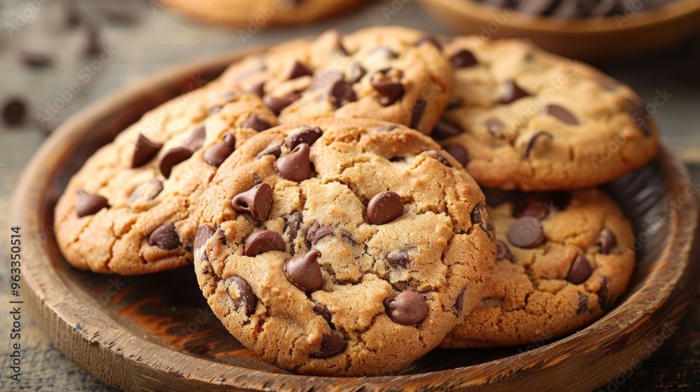 chocolate chip cookies on a plate chocolate chip cookies on a plate