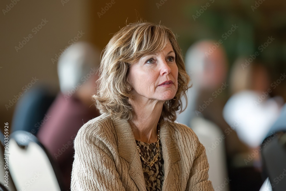 A woman shares her expertise on retirement planning, offering valuable investment strategies at a seminar. A woman shares her expertise on retirement planning, offering valuable investment strategies at a seminar.
