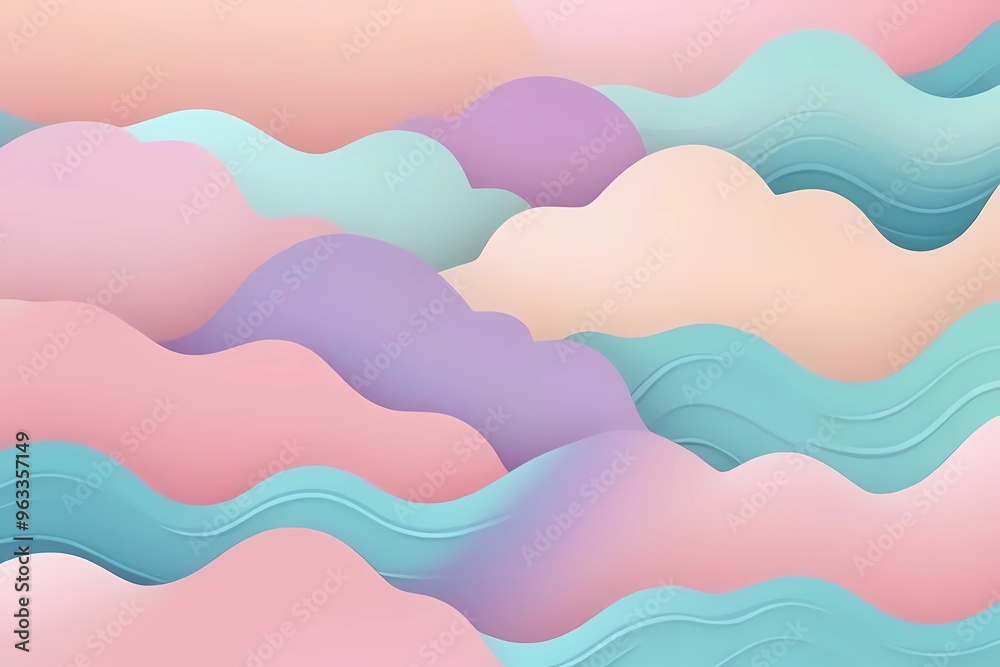 Gradient soft abstract waves with pastel color style 3d rendering. generate ai Gradient soft abstract waves with pastel color style 3d rendering. generate ai