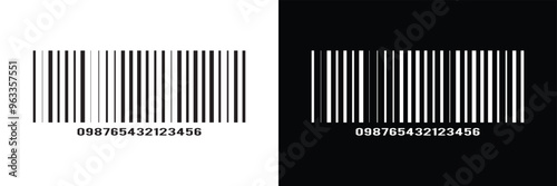 Barcode icon. Bar code label, tag, sticker template isolated on white background. Visual graphic data with product information in eps 10.