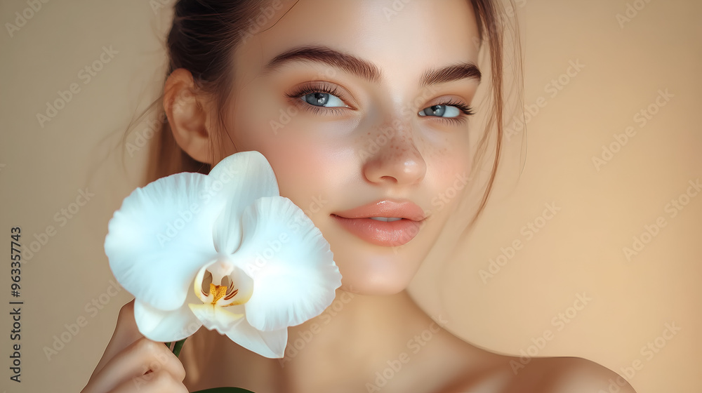 portrait of a woman with a flower portrait of a woman with a flower