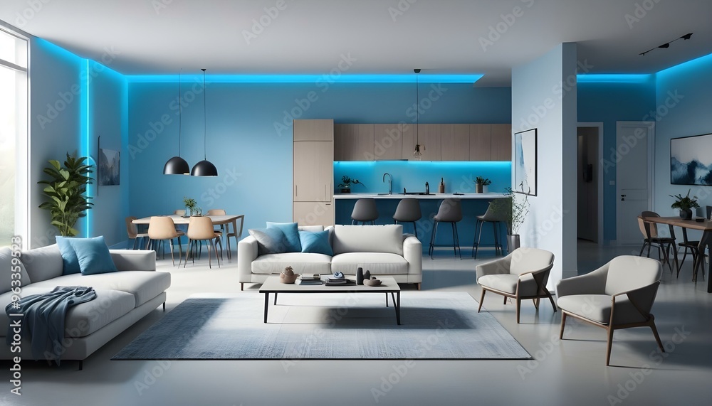 Photo interior modern design room 3d illustration Photo interior modern design room 3d illustration