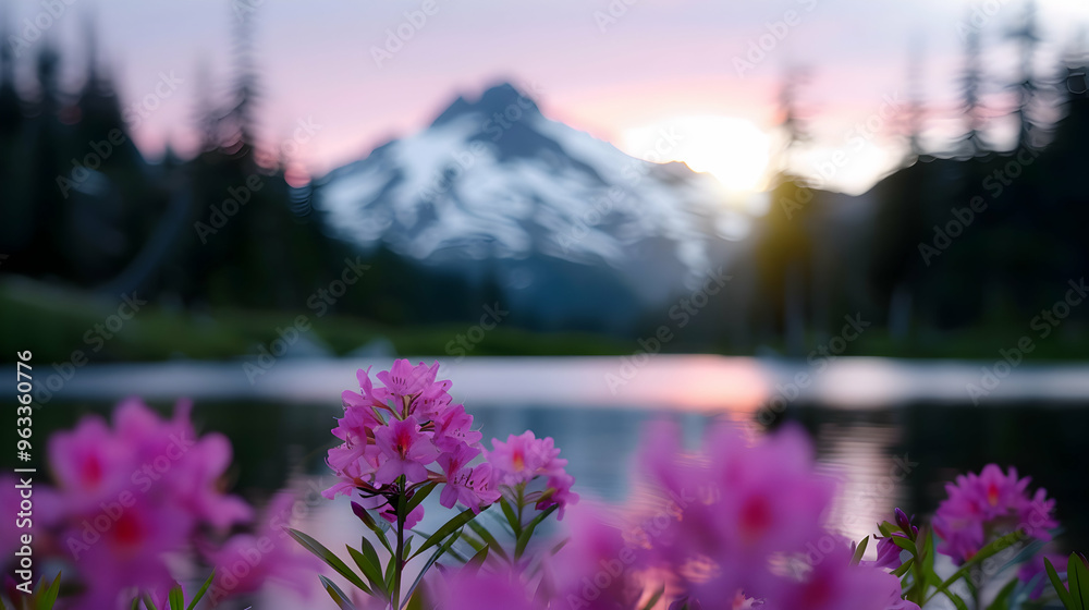 Mountain With Bit Snow And Sunlight With Flow Mountain With Bit Snow And Sunlight With Flow