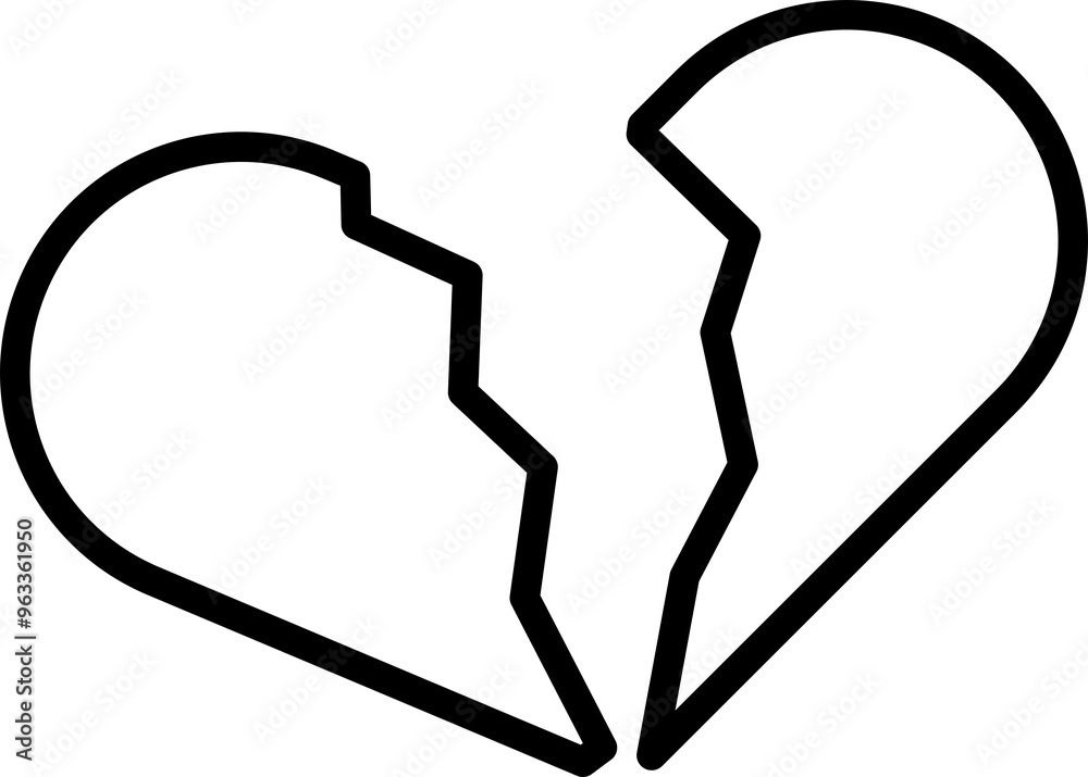 An elegant line art design showcasing a heart, arrow-pierced heart, broken heart, and heart in love. It represents the stages of love—desire, sorrow, and affection.
