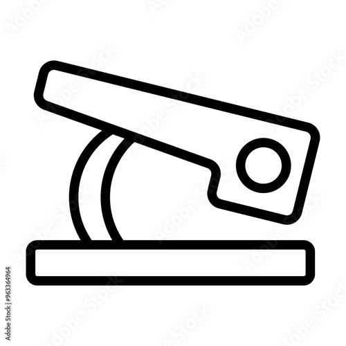 Hole Puncher Vector Line Icon Design