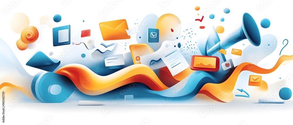 Abstract 3D Illustration of Social Media Marketing. Abstract 3D Illustration of Social Media Marketing.