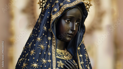 AI-Generated Realistic Image of Our Lady of Aparecida, Patroness of Brazil and Protector of Children