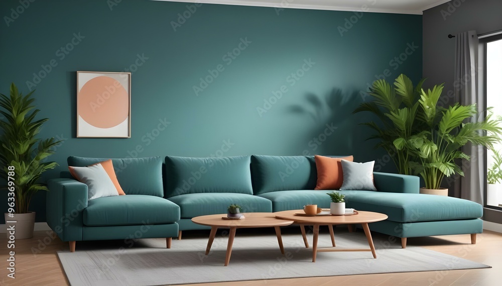 Fototapeta premium Photo interior modern design room 3d illustration