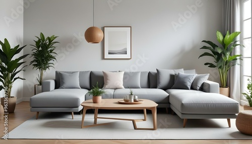 Photo interior modern design room 3d illustration