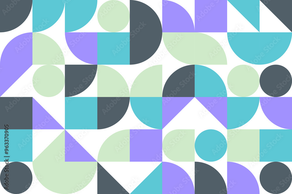 Geometric background in neo-geometry style. Various simple colorful abstract shapes. Brutalism. Seamless Vector illustration. Geometric background in neo-geometry style. Various simple colorful abstract shapes. Brutalism. Seamless Vector illustration.