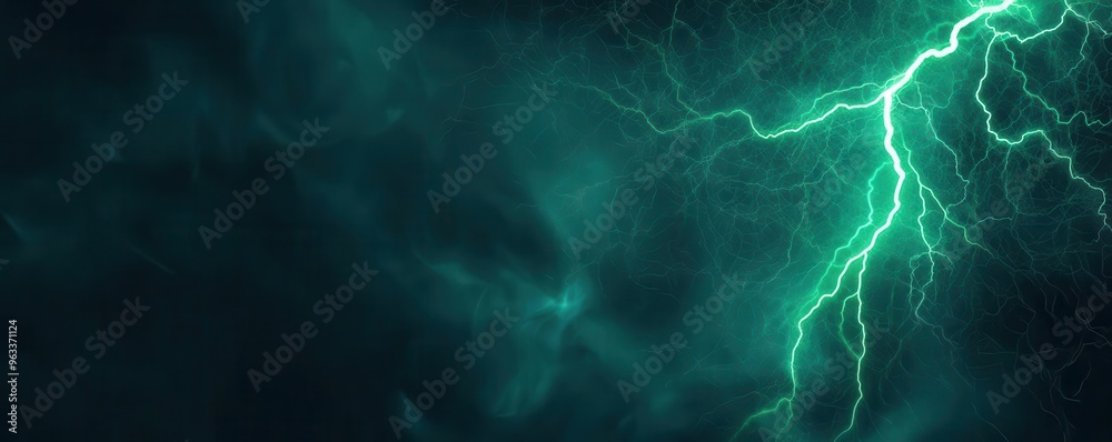 Lightning icon, green energy charge, digital futuristic style, 3D illustration Lightning icon, green energy charge, digital futuristic style, 3D illustration