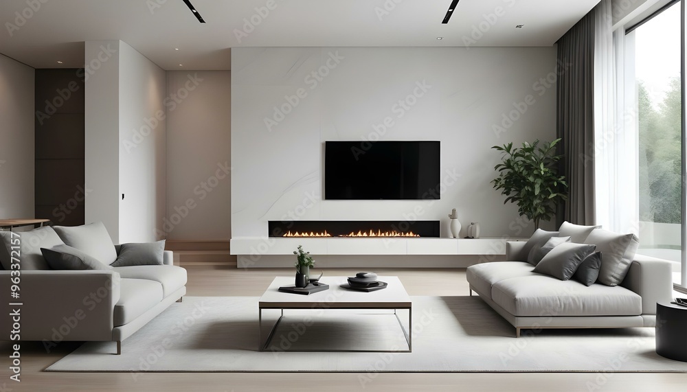 Photo interior modern design room 3d illustration Photo interior modern design room 3d illustration