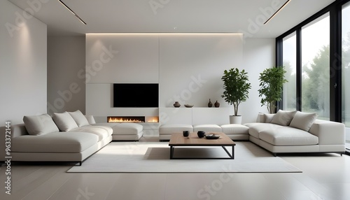 Photo interior modern design room 3d illustration