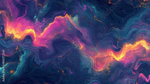 abstract wallpaper neon lights, vivid, bright, colors are COOL MATCHA, peach fuzz, sustained grey, midnight plum, liliac and gold