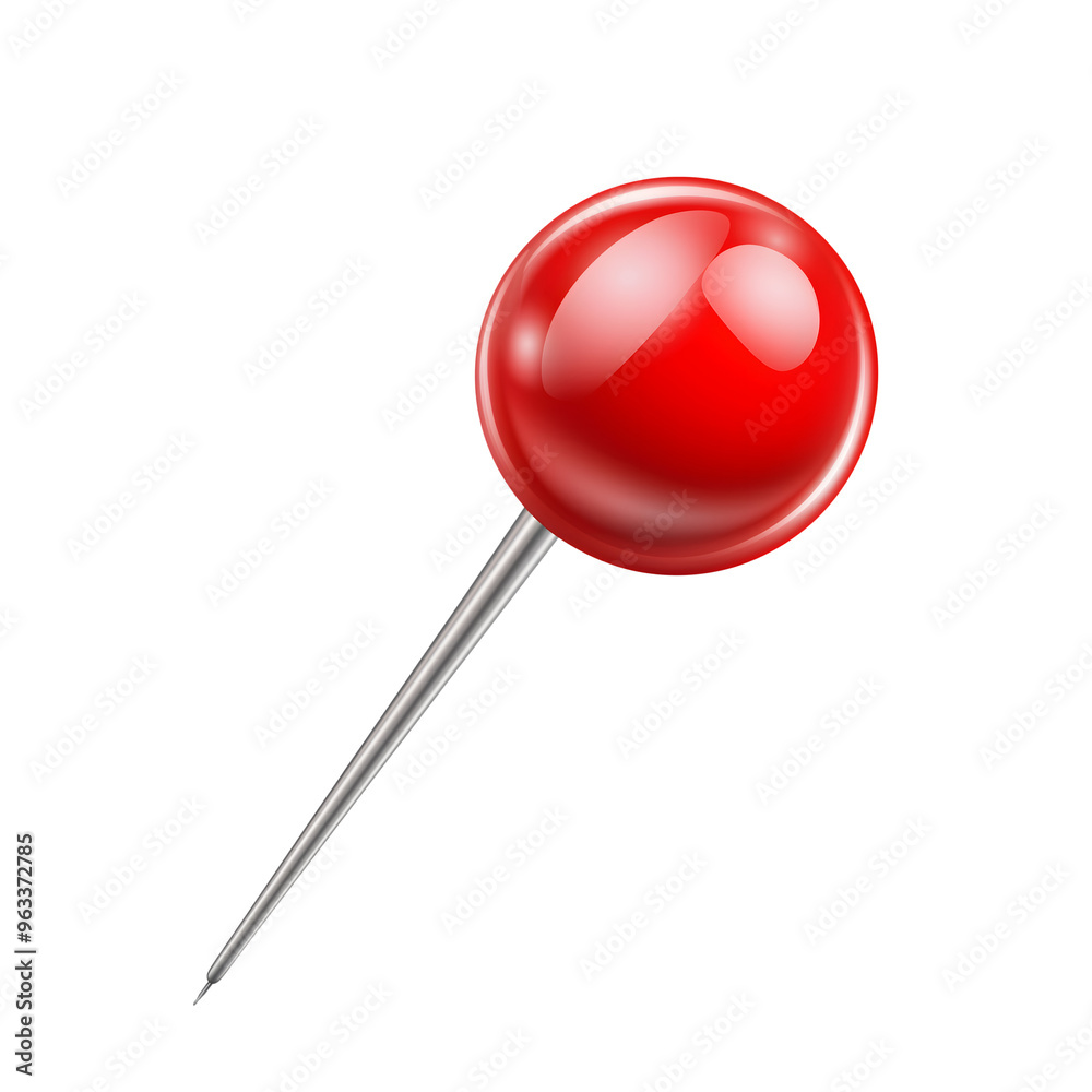red pushpin isolated on transparent background Generative Ai. red pushpin isolated on transparent background Generative Ai.
