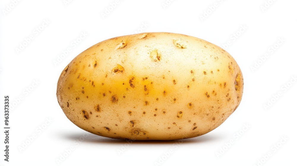 Organic Potato Close-Up: Fresh and Healthy Vegetable on White Background Organic Potato Close-Up: Fresh and Healthy Vegetable on White Background