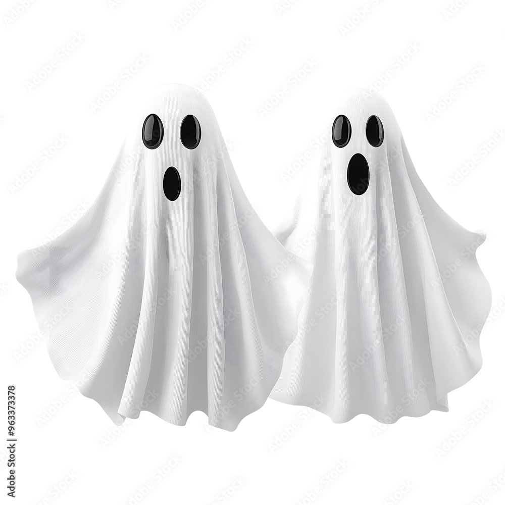 Halloween Ghost isolated on transparent background Generative Ai. Halloween Ghost isolated on transparent background Generative Ai.