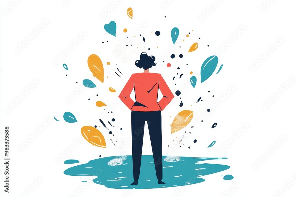 A person standing in front of a colorful explosion, looking back. This image symbolizes growth, success, and achieving goals. A person standing in front of a colorful explosion, looking back. This image symbolizes growth, success, and achieving goals.