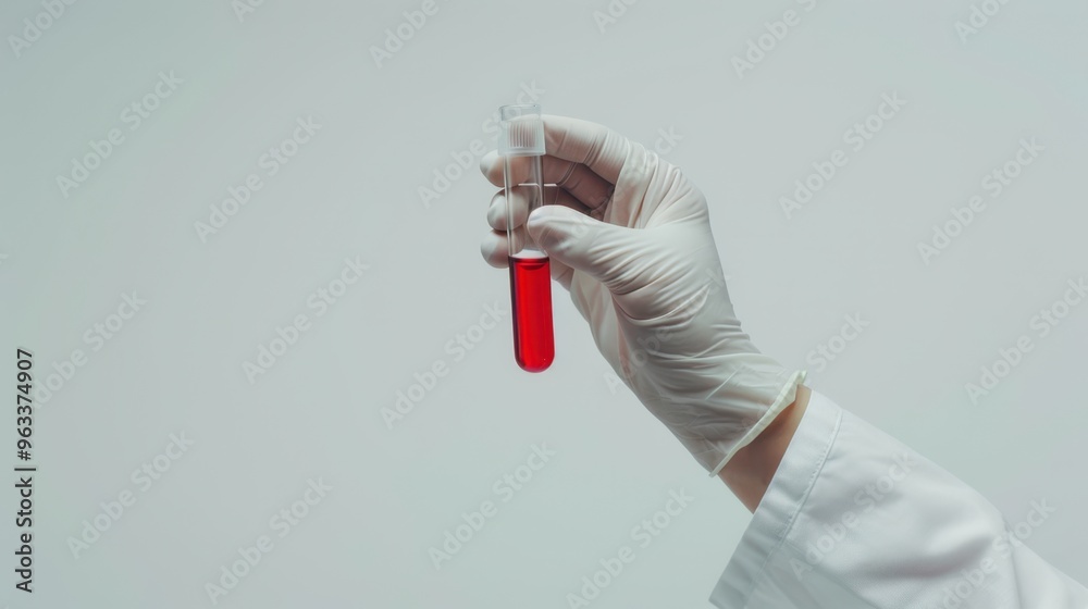 Naklejka premium The Hand Holding Test Tube