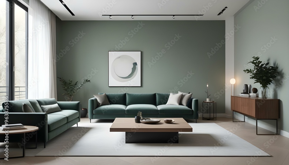 Photo interior modern design room 3d illustration Photo interior modern design room 3d illustration