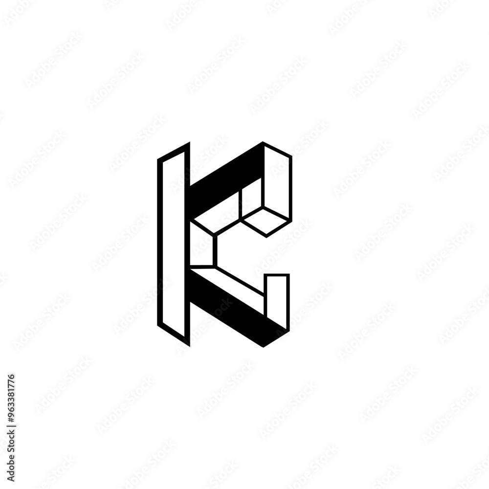 Letter K architecture logo design. Vector combination of construction and letter Letter K architecture logo design. Vector combination of construction and letter