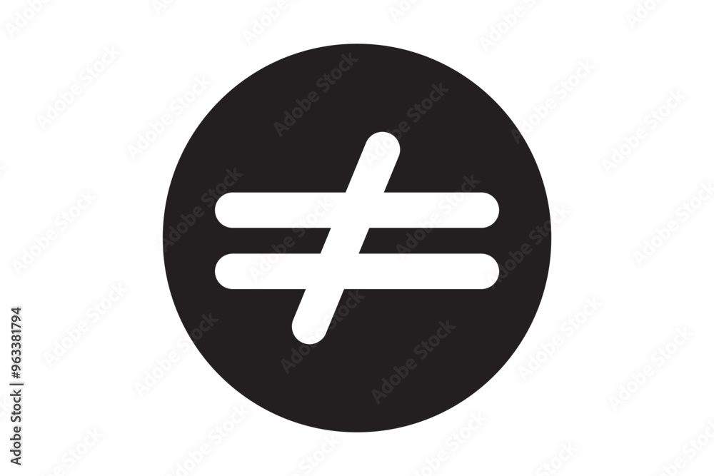 Obraz premium Inequality sign symbol icon vector set.