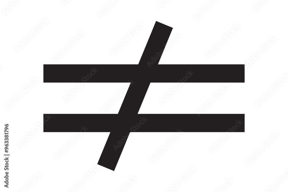 Obraz premium Inequality sign symbol icon vector set.
