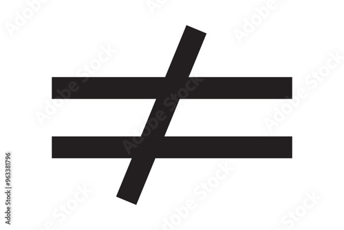 Inequality sign symbol icon vector set.
