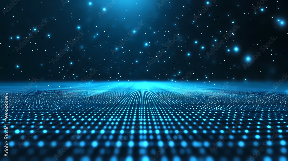 Glowing grid in virtual space Glowing grid in virtual space