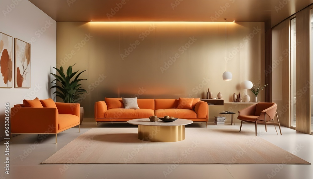 Fototapeta premium Photo interior modern design room 3d illustration